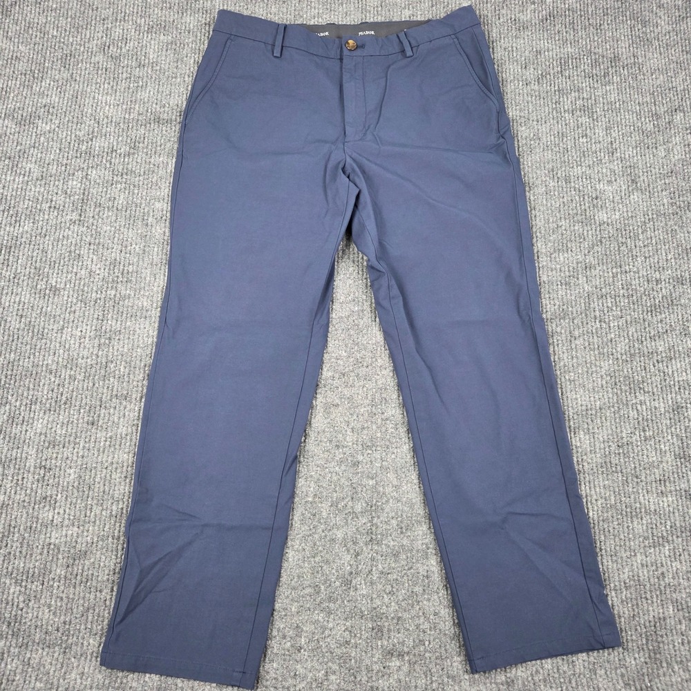 Jos A Bank Traveler Tailored Fit Pants Mens 34x30 Navy Blue Stretch Chino 26497